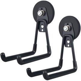 ULIBERMAGNET Magnetic Hooks, Cordless Drill Hooks Heavy Duty,Power Tool Organizer,Large Manget with Hooks for Workshop Organization,2 Pack Tool Hooks for Drill,Garden Tool(Black)