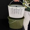 2-in-1 Fishing Bucket Double-Deck Fish Box Detachable Fish Strainer Colander