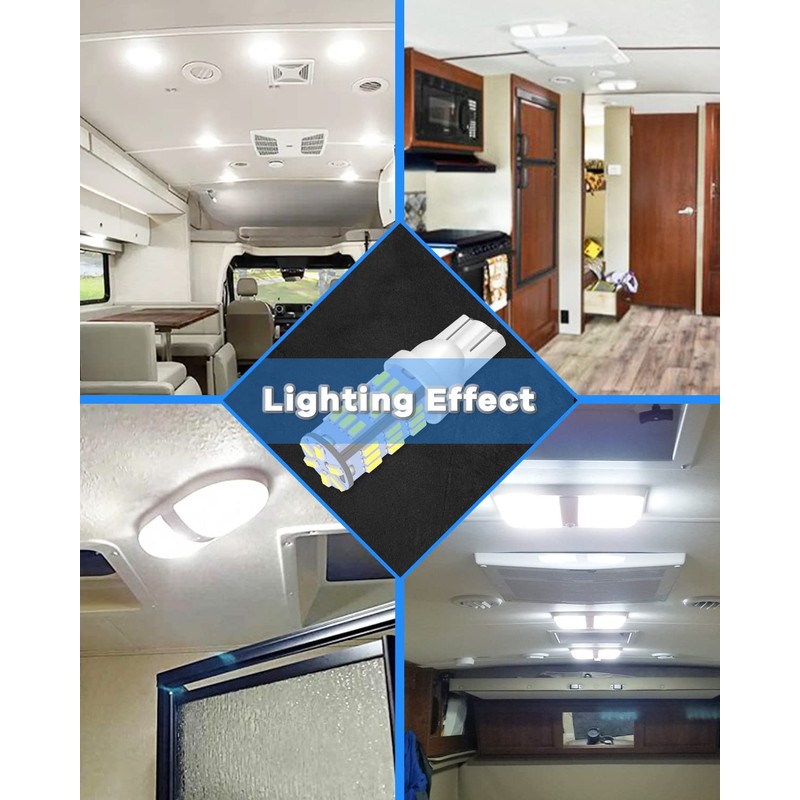 JEFLYM C921 921 912 LED RV Bulbs,Super Bright White T10