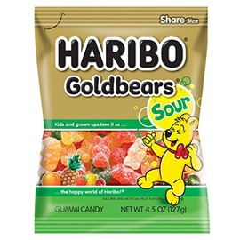 HARIBO Gummi Candy, Sweet & Sour Goldbears, Gummy Bears with A Twist, 4.5 Ounce (Pack of 12) Delicious Soft and Chewy Snacks, Assorted Fruity Flavors