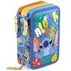 Clondo Triple Filled Pencil Case 44 School Supplies 3 Zip