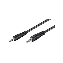 Goobay 50019 AUX Audio Connector Cable, 3.5 mm Stereo; Flat Cable, Black, 1.5 m Cable Length