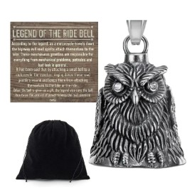 THE RIDE BELL OWL 3-D THE RIDE BELL Harley Motorcycle Biker Gift Lucky Charm bagger deluxe USA