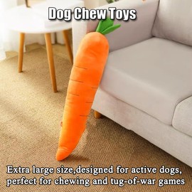 Carrot Dog Toy,29.5 Inch Cute Carrot Shaped Plush Dog Chew Toy,for Small Medium Dogs Calming Carrot Dog Toy