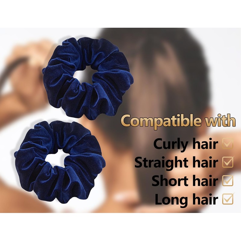 Emezddo 2 Stück Haargummi,Dickes Scrunchies,Samt Haarband,Elastisch Weich Headband,Mode Stirnband,Niedlich Haarschmuck,für