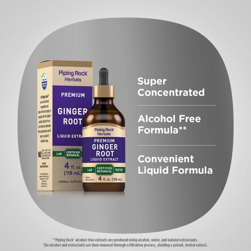 Piping Rock Ginger Root Extract Liquid | 4 Fl Oz