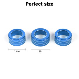 JeCar Air Conditioner Button Trim Cover Aluminum Alloy Knob Cover Fit for Toyota 4Runner 2010-2023, Blue