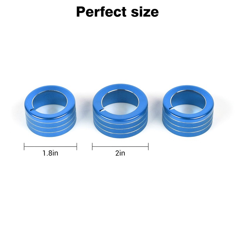 JeCar Air Conditioner Button Trim Cover Aluminum Alloy Knob Cover