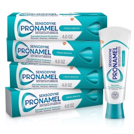 Sensodyne Pronamel Fresh Breath Enamel Toothpaste & Fresh Mint Cavity Toothpaste - Fresh Breath 4 Ounces x 4