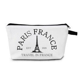 MoCaliduccious Parisian Makeup Bag Paris Gifts for Paris Lovers Travel in France Cosmetic Bag Ideal Trip Gift Favors Cosmetic Bag Travel Toiletry Bag For France City Zipper Pouch French Souvenirs