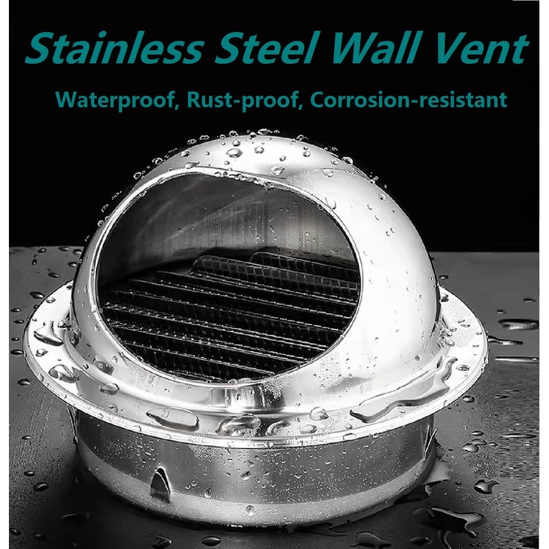 4 Inch Wall Vent Cover Allvent Stainless Steel Round Exhaust