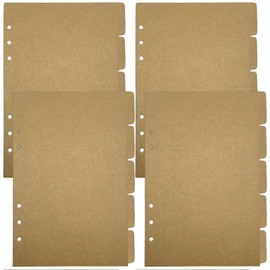 20pcs A5 Binder Dividers with Tabs 6-Hole Kraft Paper Index Tabs