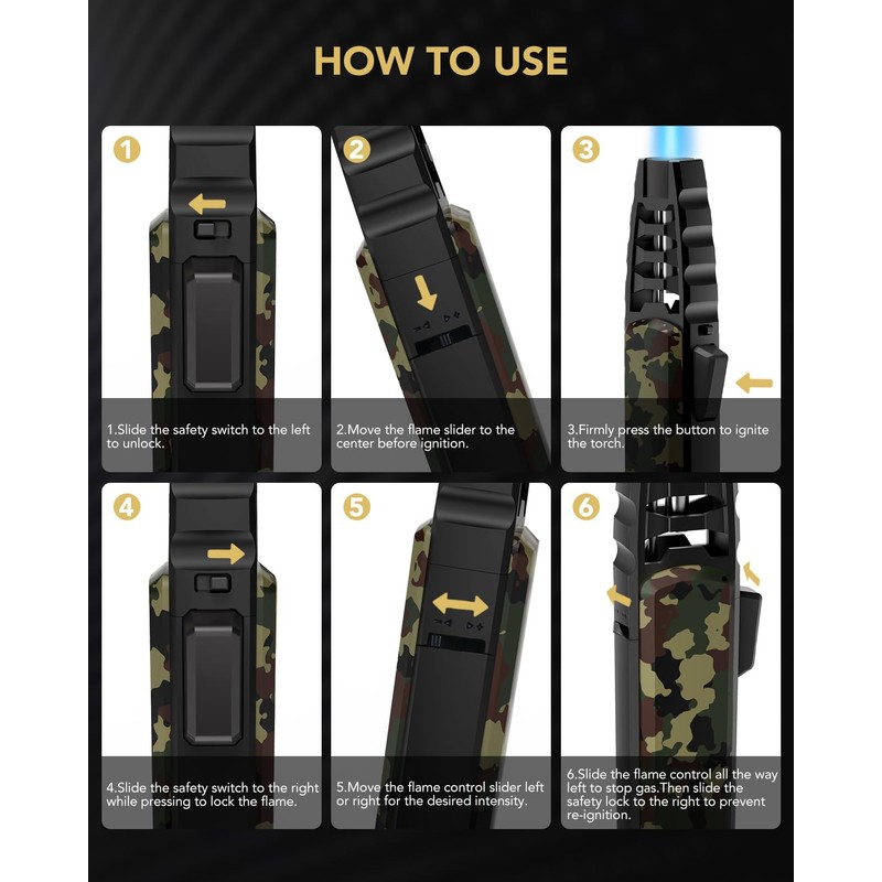 TBTeek Butane Torch Lighter - Adjustable Jet Flame Lighter, Blow
