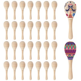 YAYODS 30 Pcs Wooden Maracas for Adults, Mini Maracas for Mexican Fiesta, Musical Fun, Birthday Parties, Luau Party, Carnivals, Taco Tuesday Event
