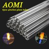 Glass Blowing Tubes, 6pcs 4inch Long Clear Borocilicate Glass Tubes