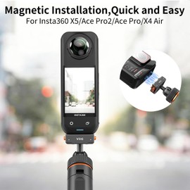 VRIG 15.9" X5 Extended Mini Camera Tripod for Insta360 Ace Pro2,360 Portable Magnetic Quick Release Selfie Sticks Handle Grip Vlog Monopod for Insta360 X5/X4/Ace Pro2 Accessories