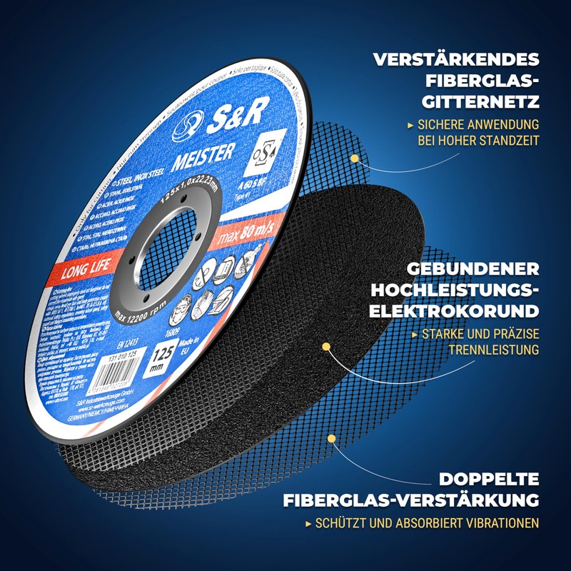 S&R Professional Cutting Disc 125 mm - Thin 1 mm