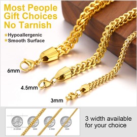 ChainsHouse Franco Men's Bracelet 19 cm 21 cm Bracelets for Men and Women., Stainless Steel