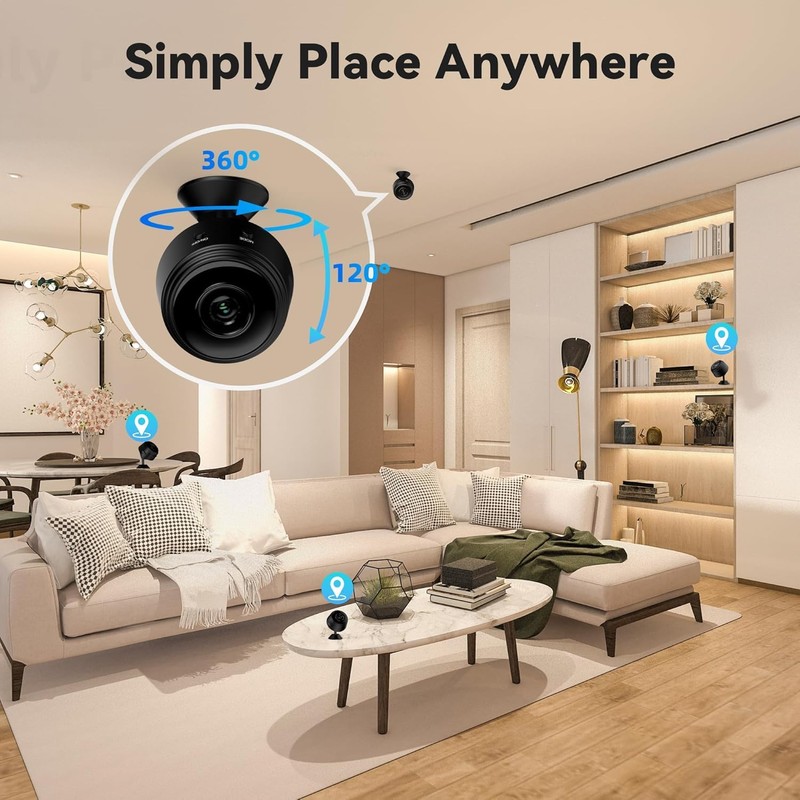 Oraolo Indoor Surveillance Camera, 1080P Clear Night Vision, Home Security