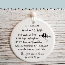 13 Years for Couple,13th Wedding for Wife or Husband,Lace Anniversary Marriage Presents for Her or Him