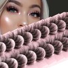 False Eyelashes Dramatic Faux Mink Lashes Wispy Fluffy 19MM Curly