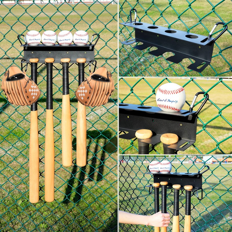 MIUONO Baseball Bat Wall Mount, Baseball Holder and Bat Rack