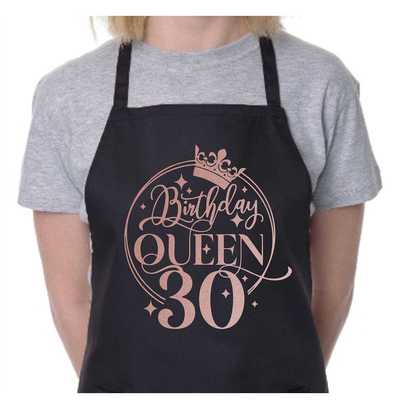 Print4U Birthday Queen 30 Ladies Apron 30th Birthday Gift Cooking