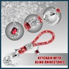 TUCKBOLD Car Keychain Key Fob Accessories with Bling Rhinestones Red