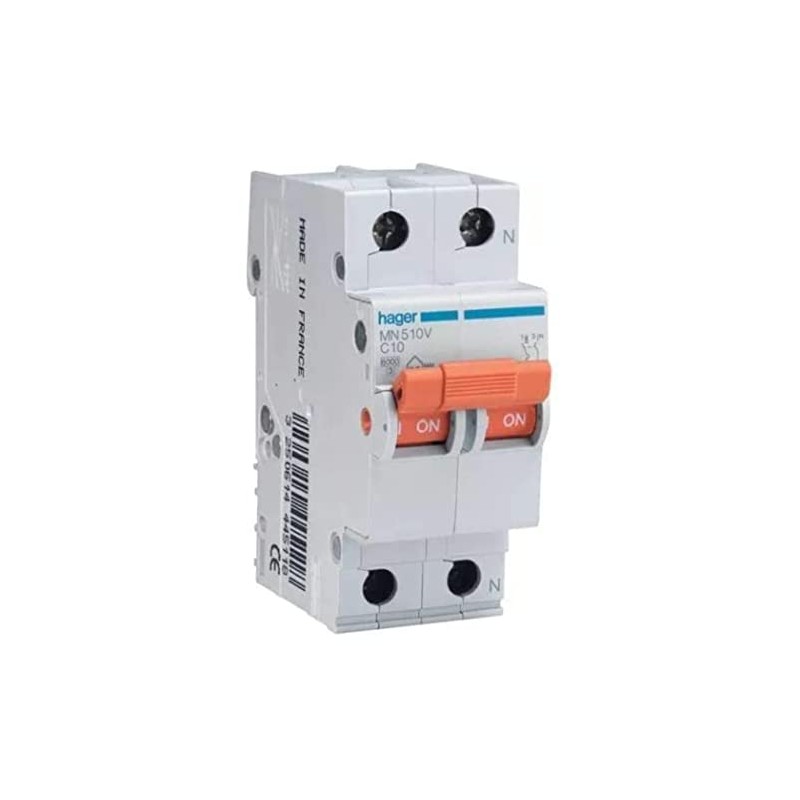 Hager m144696 – magnetotermico 1 Pole + Neutral Orange 10