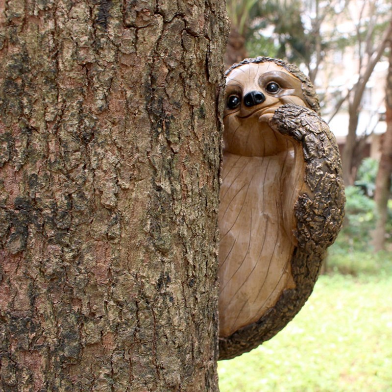 CHEOTIME Sloth Tree Hugger, Outdoor Tree Decorations Statue Hanging Outdoor