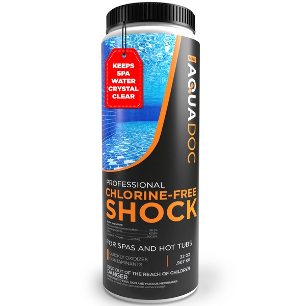 Non-Chlorine Spa Shock for Hot tub - Chlorine Free Hot Tub Shock Treatment & Enhanced Shock to Assist Bromine & Chlorine Shock - Chlorine Free Shock Oxidizer - Spa Oxidizing Shock by AquaDoc