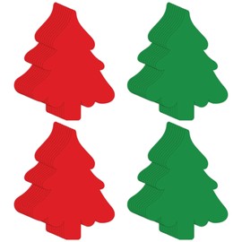 Wonmon 100PCS Christmas Tree Cutouts for Bulletin Board Decoration, Red Green Christmas Tree Paper Cut-Outs for Christmas DIY Crafts Home School Classroom Decorations, 4.72x3.54 in
