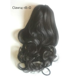 14" Claw Clip in Wavy Ponytail Extensions Off Black 1B Heat Friendly Fire Resistence Fiber …