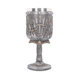Nemesis Now Sword of the King Goblet 20cm Silver, Resin w/stainless steel insert, One Size