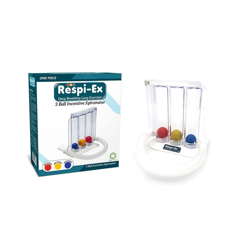 Respi-Ex Respi-Ex Deep Breathing Lung Exerciser, 3 Ball Incentive Spirometer,