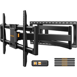 Perlegear Long Arm Full Motion TV Wall Mount for 42–97 Inch TVs up to 150 lbs, Pre-Assembled TV Mount with Full Swivel, Tilt and Extension, Fits 8″/12″/16″/24″ Wood Studs, Max VESA 800x400mm, PGXLF02