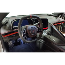 C8 Corvette Dash Trim Vinyl Accents 3 Piece Kit : C8 2020-2025 (White Carbon Fiber Textured)