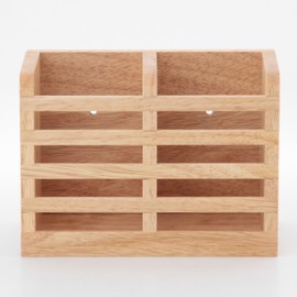 Fuji Boeki 96137 Chopstick Stand, Cutlery Stand, Width 7.1 x Depth 3.9 x Height 5.1 inches (18 x 10 x 13 cm), Natural Kitchen Storage, Includes Partitions, Wooden, Natural Wood, Bonheur