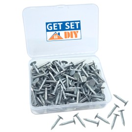 Clout Nails 20mm (Pack of 150) - Extra Large Head Galvanised Felt Nails for Shed Roof - Heavy Duty Roof Felt Tacks for Wood Outdoor and Securing Shed Roofing Felt in a Handy Plastic Case