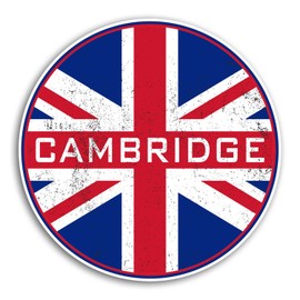 2 x 10cm Cambridge England Vinyl Stickers - Rustic UK Sticker Luggage #20262 (10cm Wide)