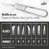 MJW Foldable Scalpel Handle No. 3 with 10 Blades Scalpel