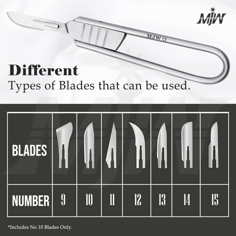 MJW Foldable Scalpel Handle No. 3 with 10 Blades Scalpel