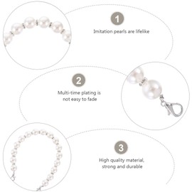 WINOMO Pearl Strap, Bag Handle, Handle, Replacement Chain Strap, Pearl Chain, Cute, Women's 11.8 inches (30 cm)