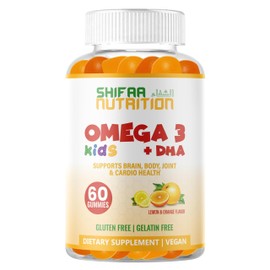 Gelatin Free Kids Omega 3 Gummies w/DHA 30 Servings. Plant-Based Omega 3 for Kids. Gluten Free & Non-GMO DHA Gummies. Children Omega 3 Gummies for Kids. Omega 3 Kids to Support Brain & Immune System