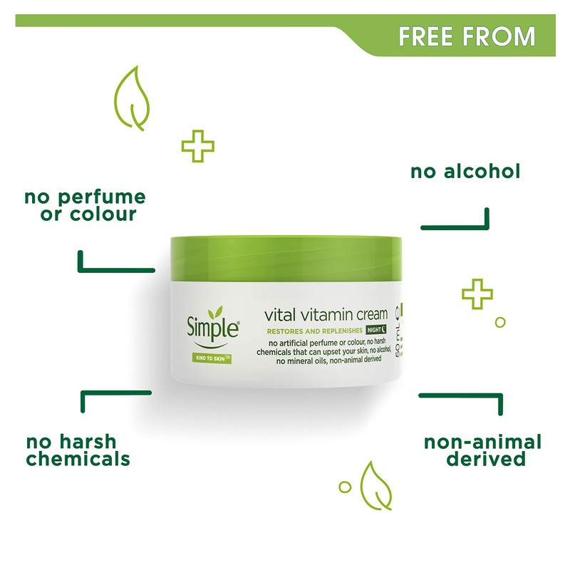 Simple Kind to Skin Vital Vitamin Night Cream restores and