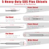 19-Piece SDS Plus Hammer Drill Bits for Concrete and Chisels