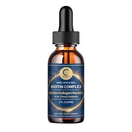 Liquid Biotin & Collagen & Keratin - Vitamins for Hair Growth Support for Women, Extra Strength Biotin 20000mcg Supplement for Stronger Nails and Skin Elasticity , NON-GMO, Blueberry Flavor, 2 FL OZ