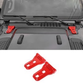 RT-TCZ Hood Hinge Cover Exterior Decoration Kits Accessories for 2018-2023 Jeep Wrangler JL JLU and Gladiator JT (Red)