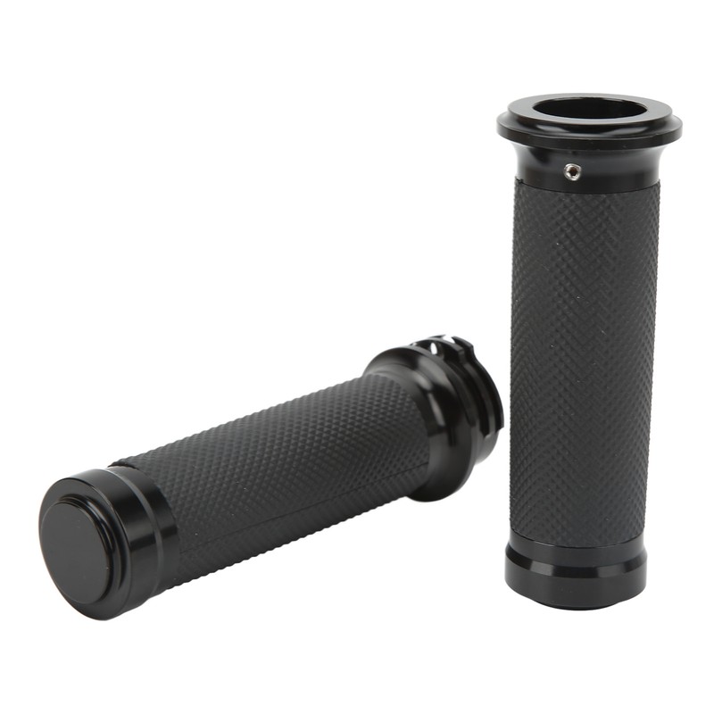 1 Pair 25mm Motocycle Handlebar Grips Black Comfortable Grasp Anodized