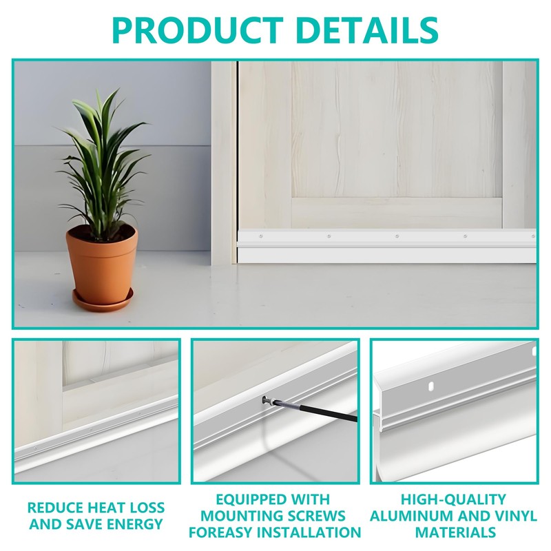 Aluminum Door Rubber Sweep 36 Inch – Heavy Duty Door